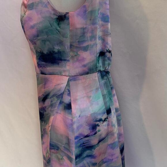 NWOT BHLDN by Anthropologie Pink and blue abstract print dress - Picture 2 of 6